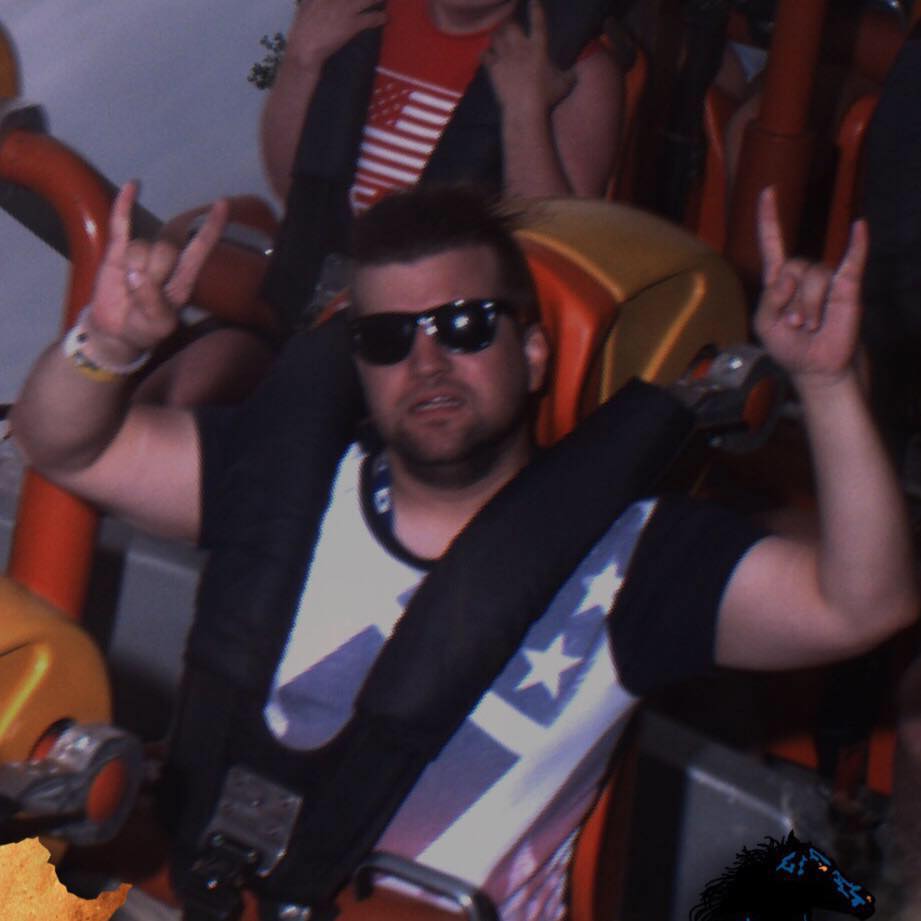Parker Brown on a roller coaster